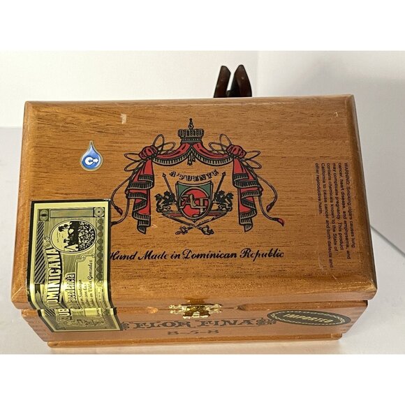 VTG Empty Wood Cigar Box Arturo Fuente Flor Fina 8-5-8 Maduro Dominican Republic - Picture 4 of 8